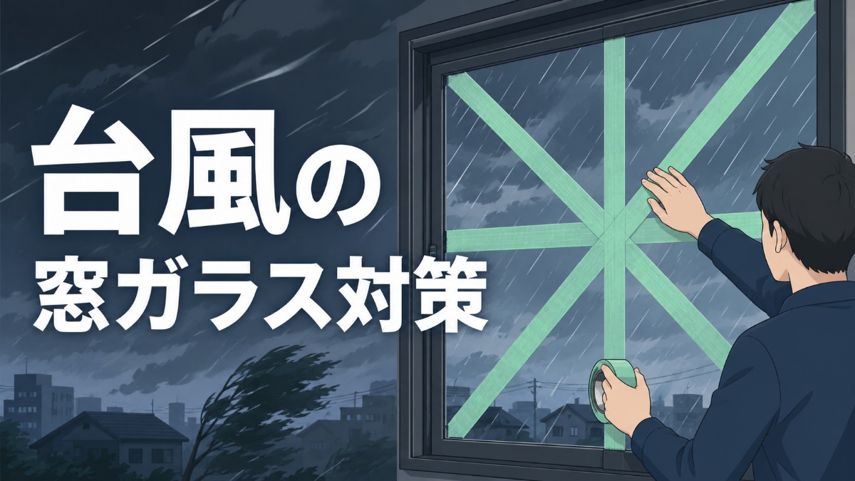 台風の窓ガラス対策のアイキャッチ画像