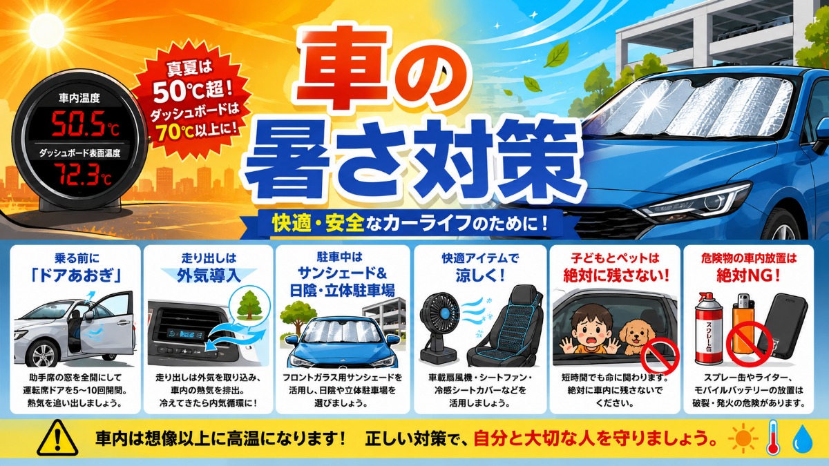車の暑さ対策グッズのアイキャッチ画像
