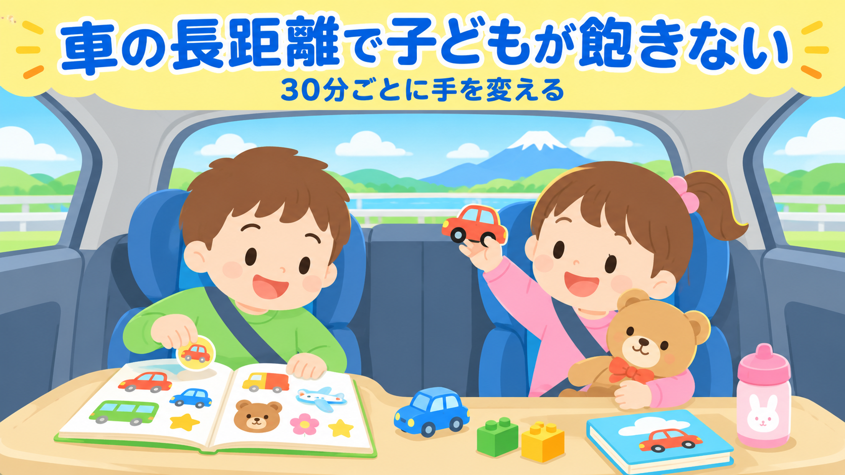 車の長距離で子どもが飽きない工夫｜30分ごとに手を変えるのアイキャッチ画像