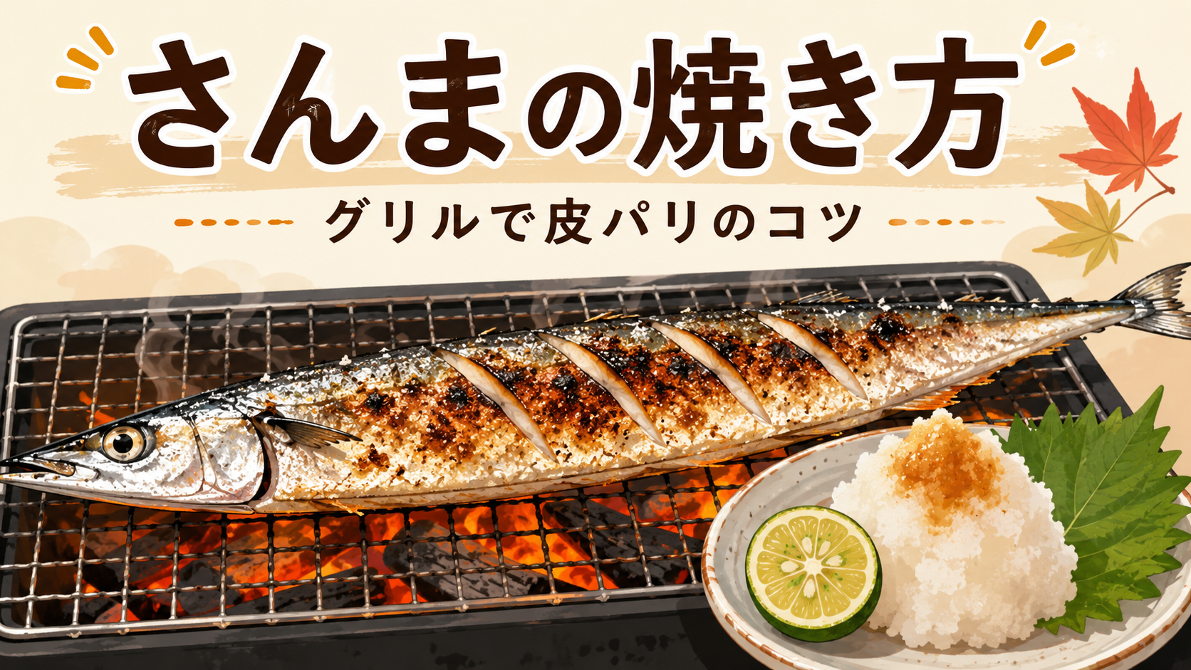 さんまの焼き方｜グリルは中火7〜8分・塩は10分前が皮パリのコツのアイキャッチ画像