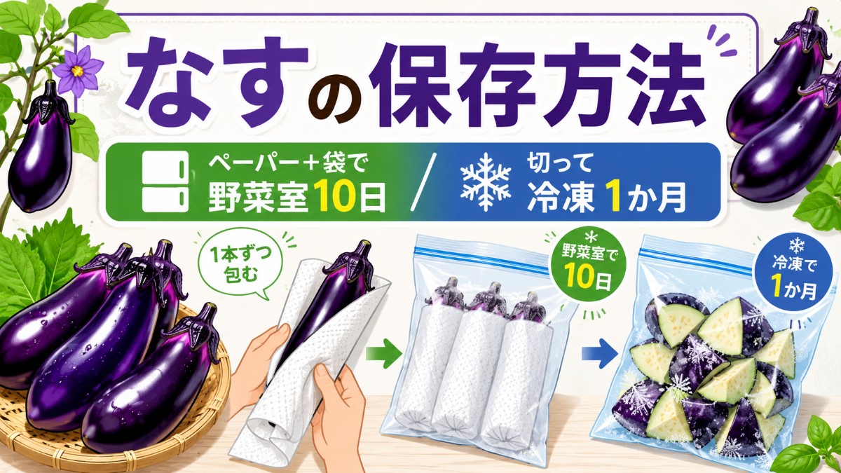 なすの保存方法のアイキャッチ画像