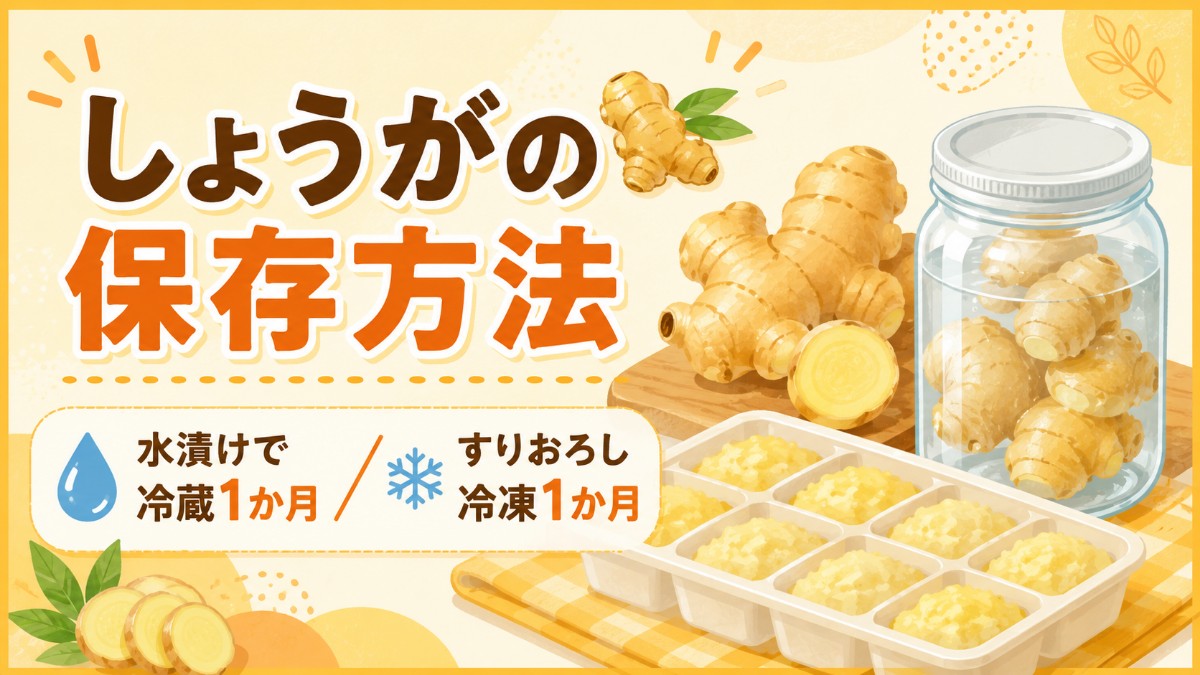 しょうがの保存方法のアイキャッチ画像