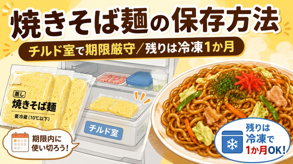 焼きそば麺の保存方法のアイキャッチ画像