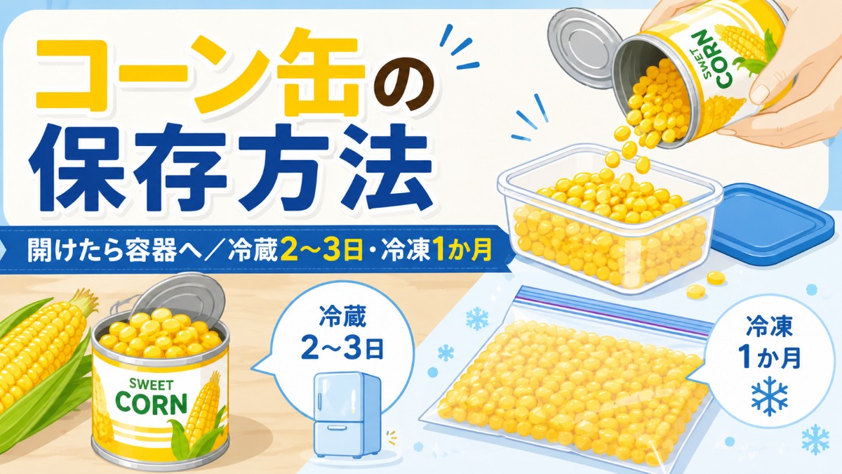 コーン缶の保存方法のアイキャッチ画像