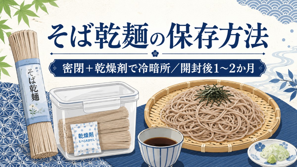 そば乾麺の保存方法のアイキャッチ画像