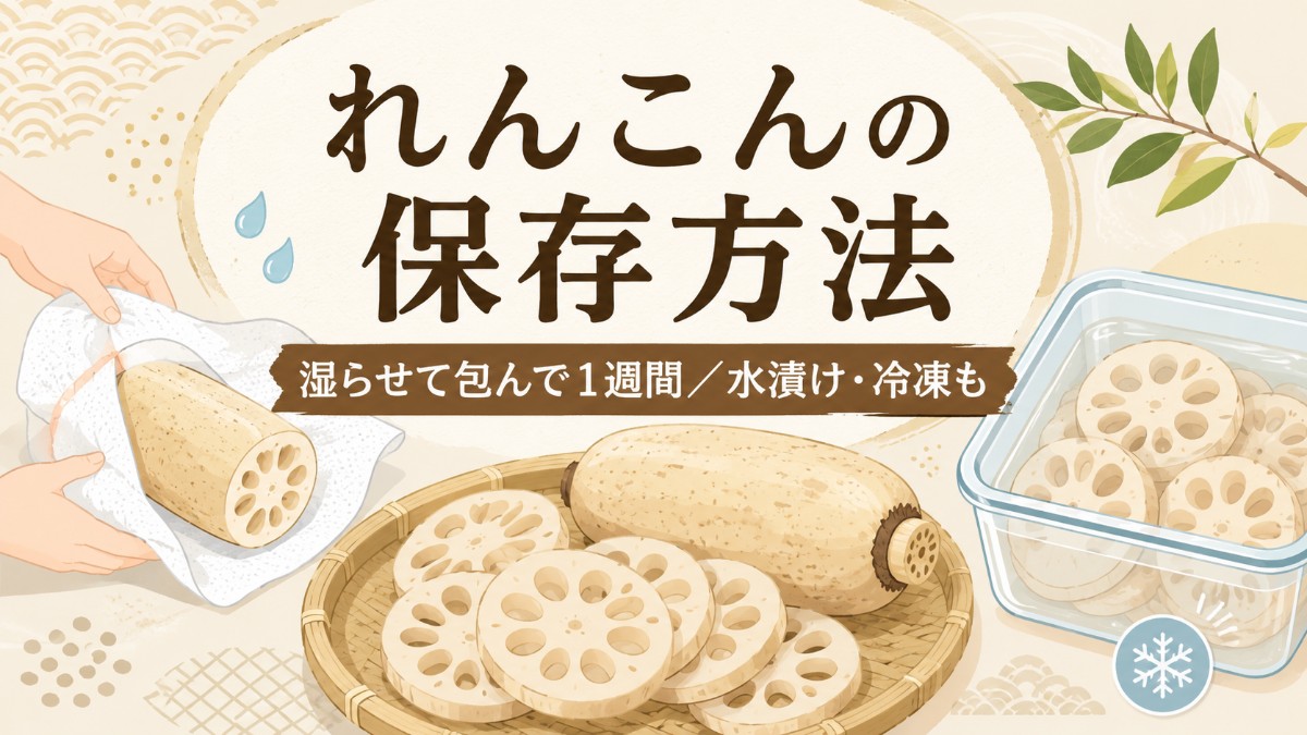 れんこんの保存方法のアイキャッチ画像