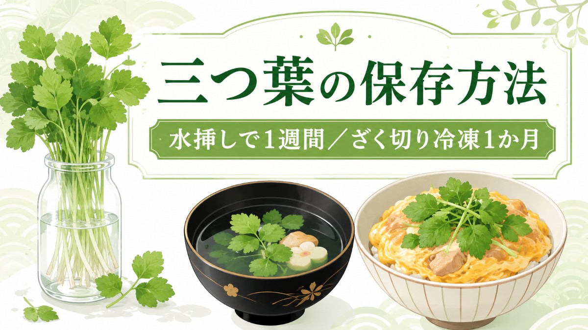 三つ葉の保存方法のアイキャッチ画像