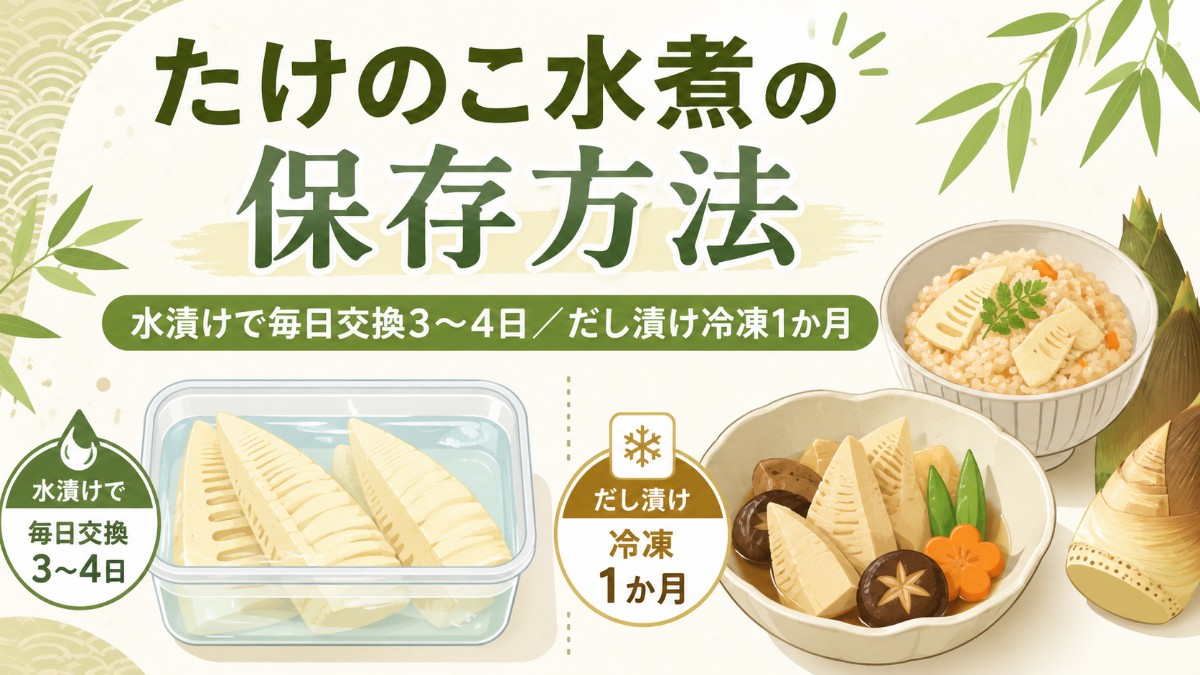 たけのこ水煮の保存方法のアイキャッチ画像