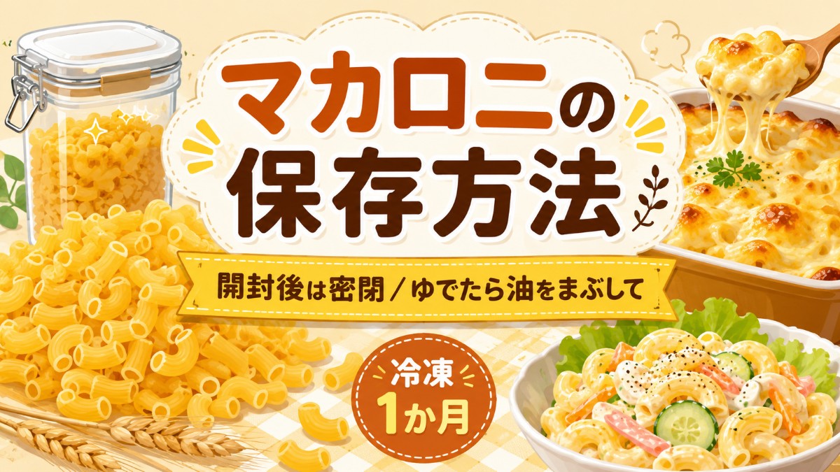 マカロニの保存方法のアイキャッチ画像