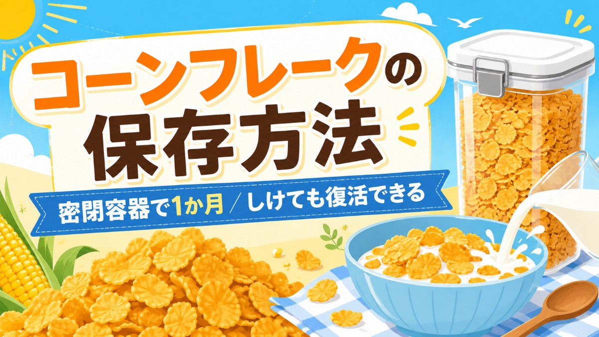 コーンフレークの保存方法のアイキャッチ画像