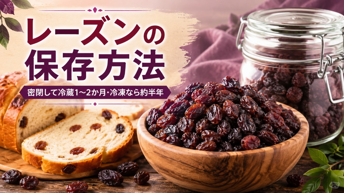 レーズンの保存方法のアイキャッチ画像