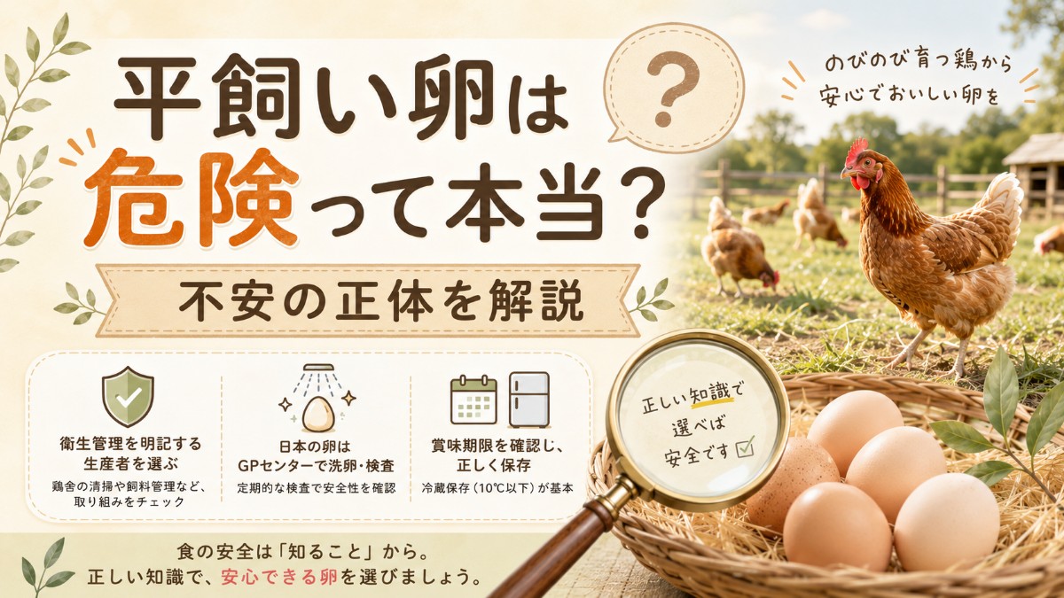 平飼い卵は危険って本当？のアイキャッチ画像