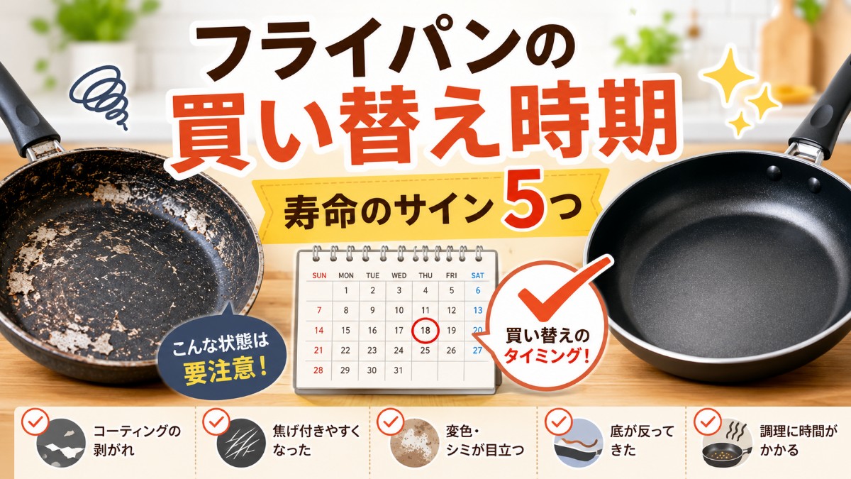 フライパンの買い替え時期のアイキャッチ画像