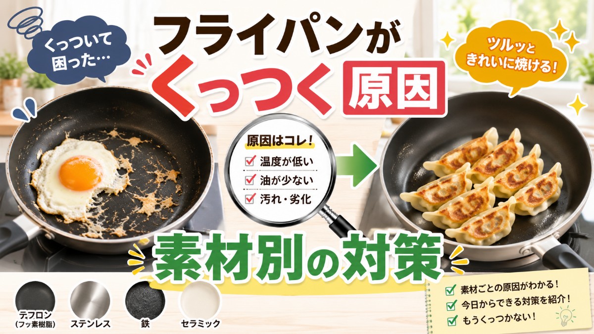 フライパンがくっつく原因のアイキャッチ画像