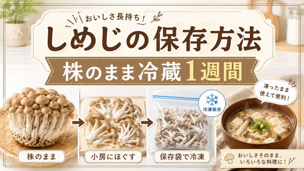 しめじの保存方法のアイキャッチ画像