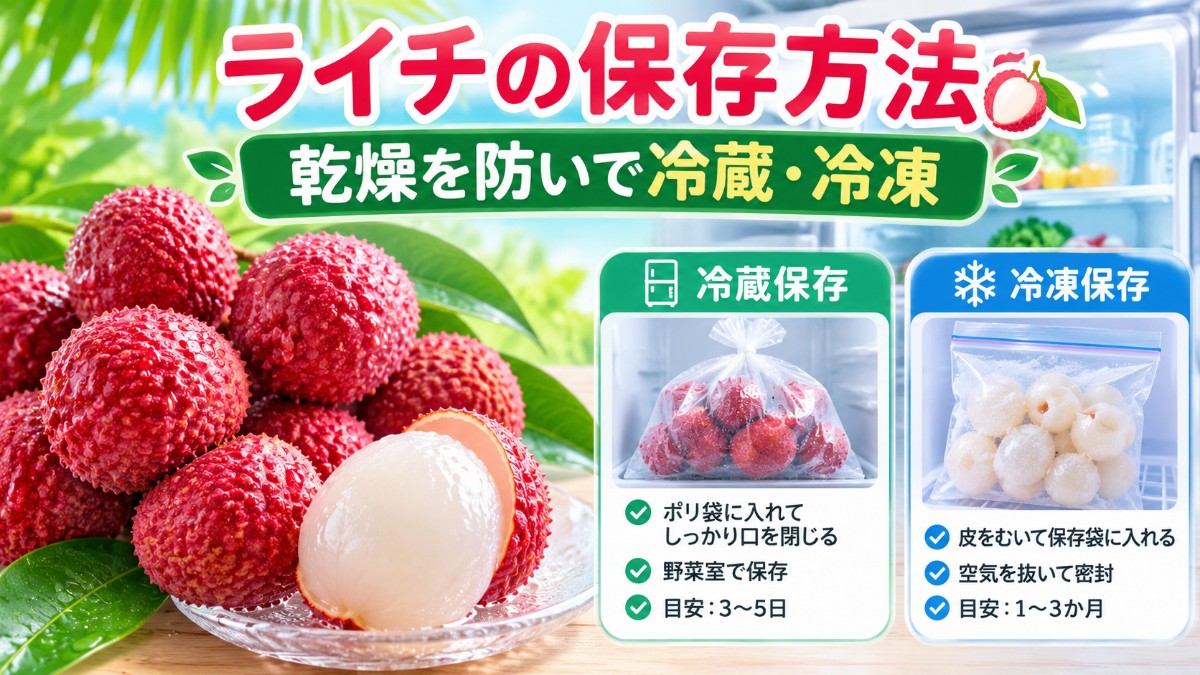 ライチの保存方法のアイキャッチ画像