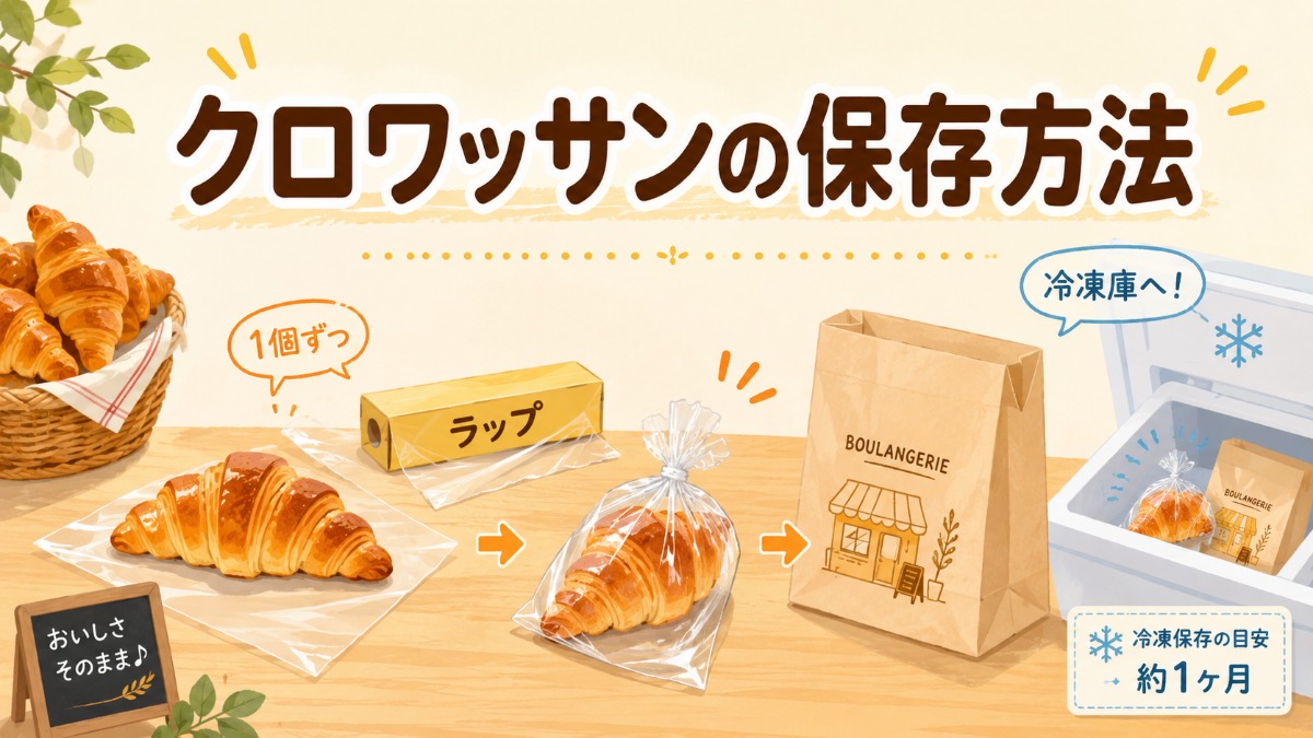 クロワッサンの保存方法のアイキャッチ画像