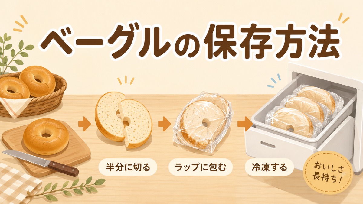 ベーグルの保存方法のアイキャッチ画像