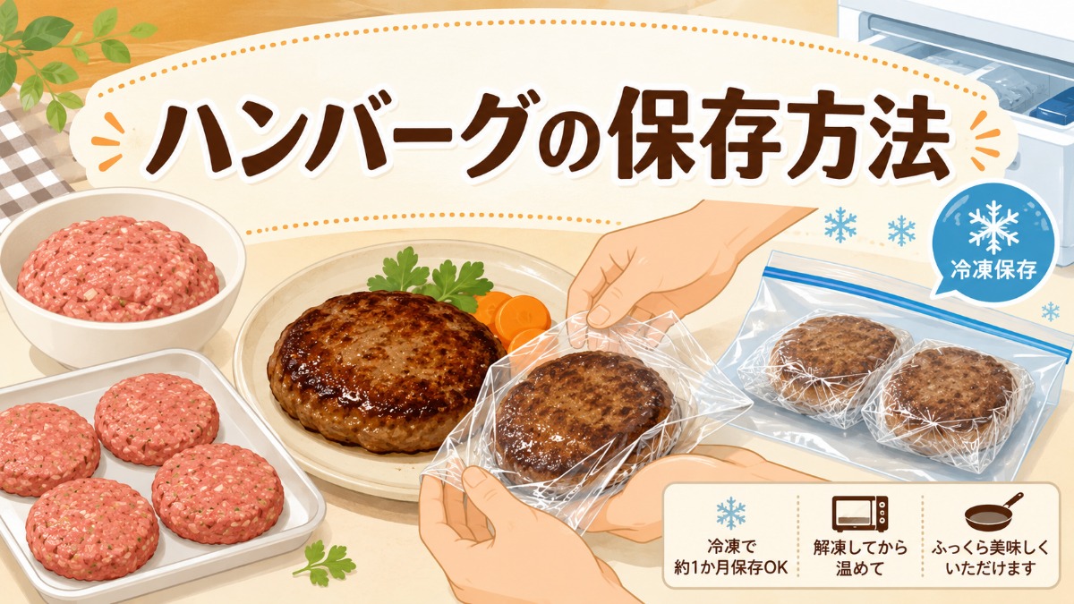 ハンバーグの保存方法のアイキャッチ画像