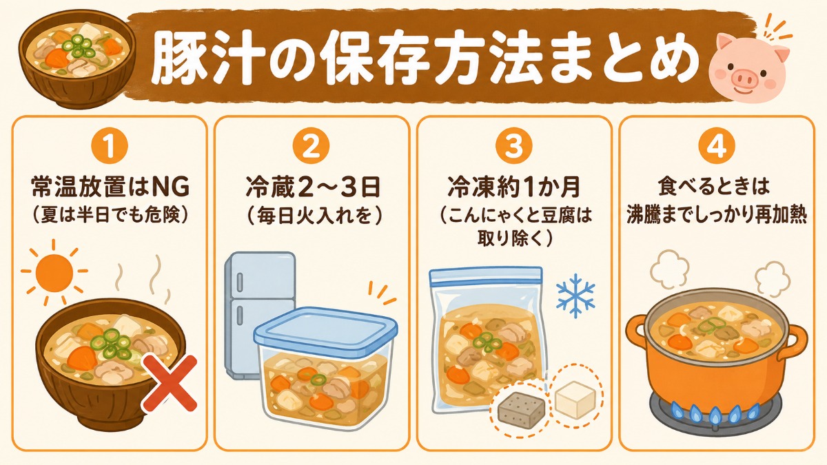 豚汁の保存方法まとめ図解