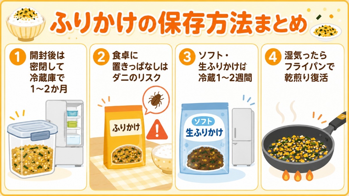ふりかけの保存方法まとめ図解