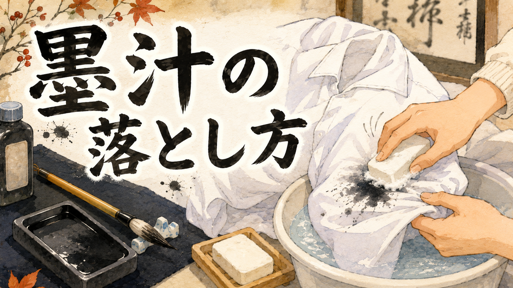 墨汁の落とし方 乾く前が勝負