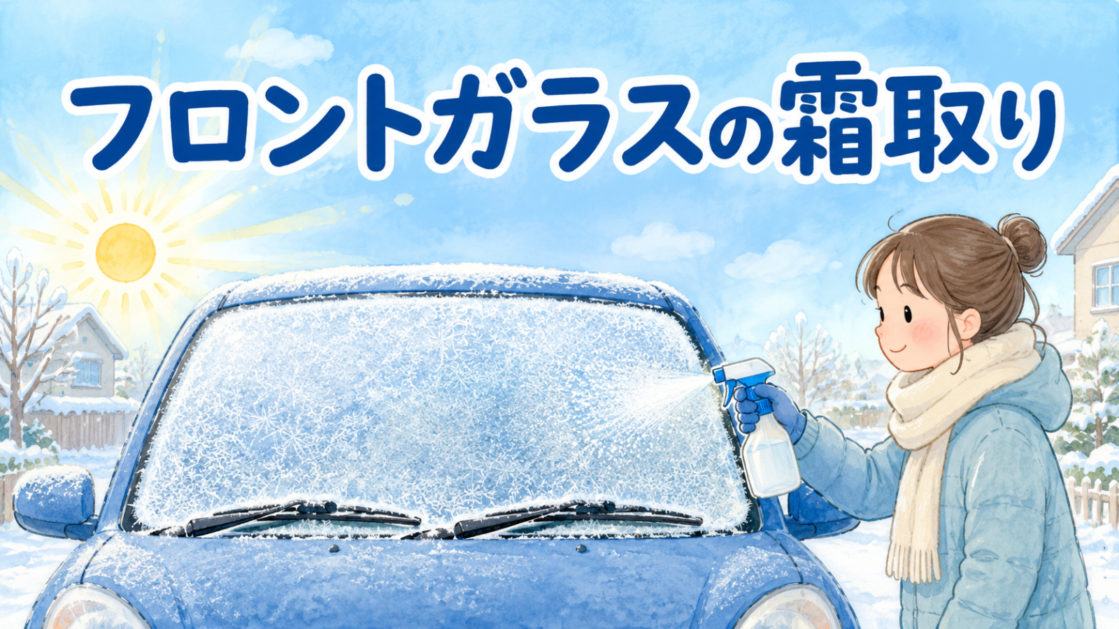 車のフロントガラス霜取り（アイキャッチ）