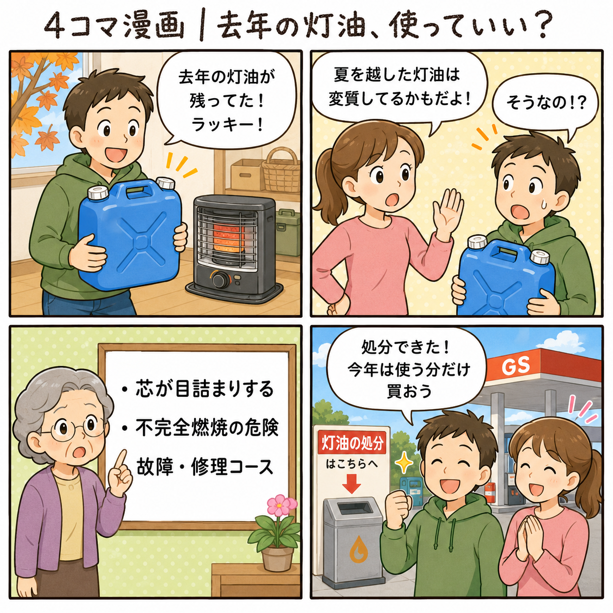 4コマ漫画｜去年の灯油、使っていい？