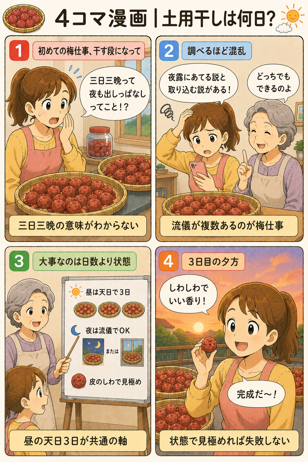 4コマ漫画｜土用干しは何日？