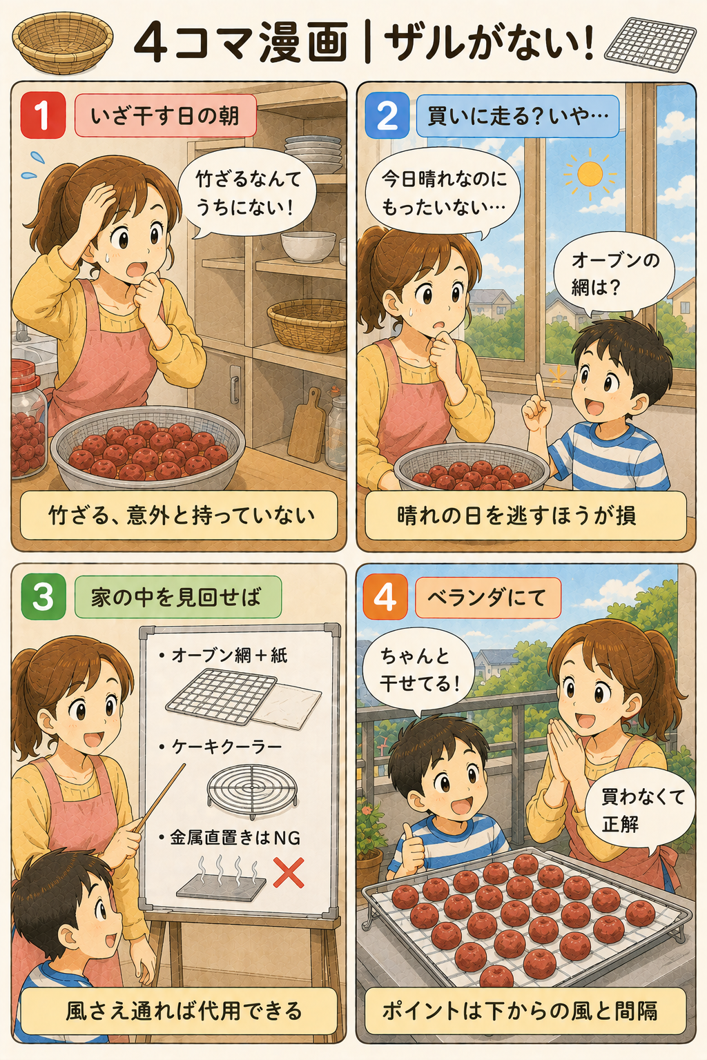 4コマ漫画｜ザルがない！