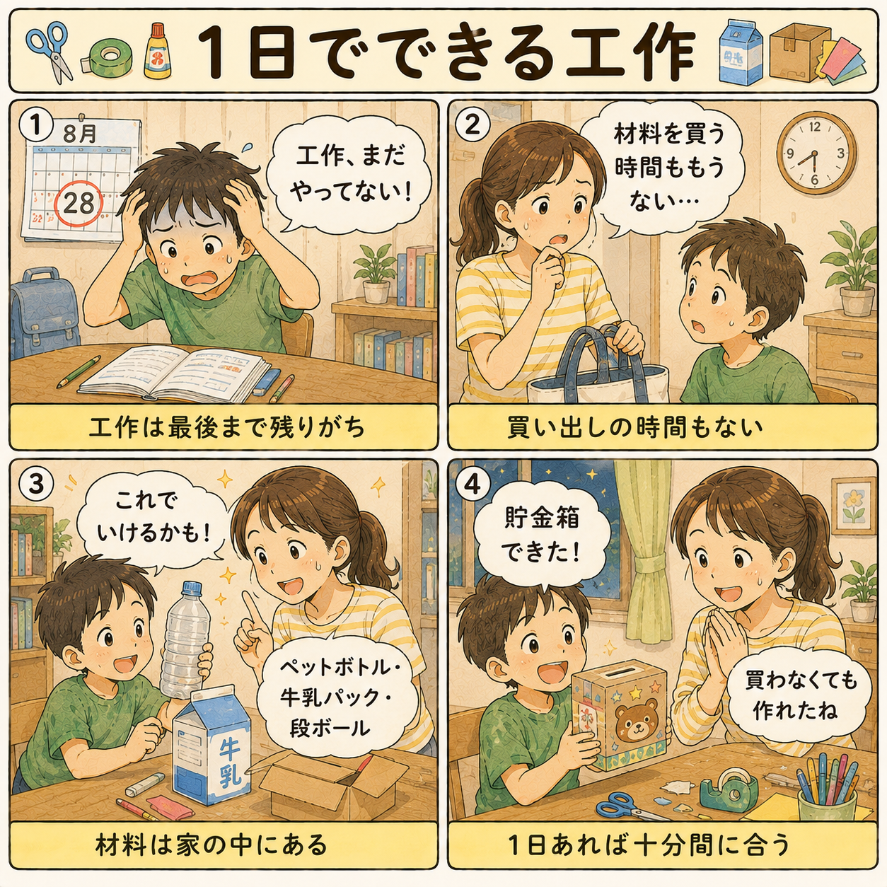 4コマ漫画｜1日でできる工作