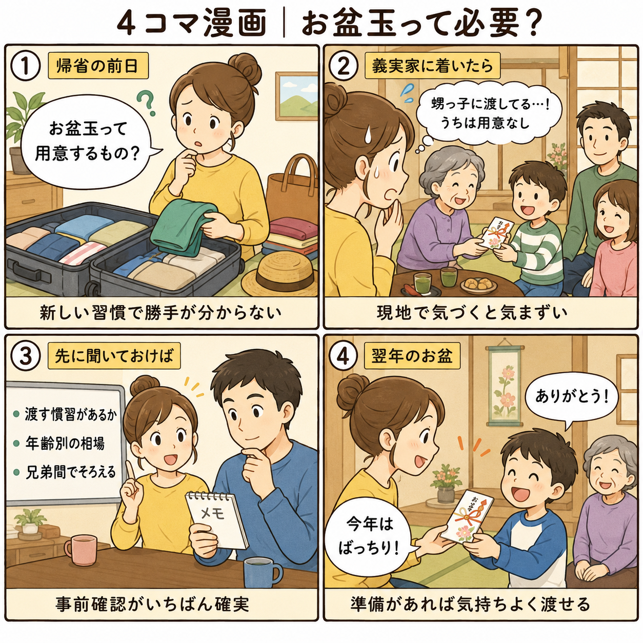 4コマ漫画｜お盆玉って必要？