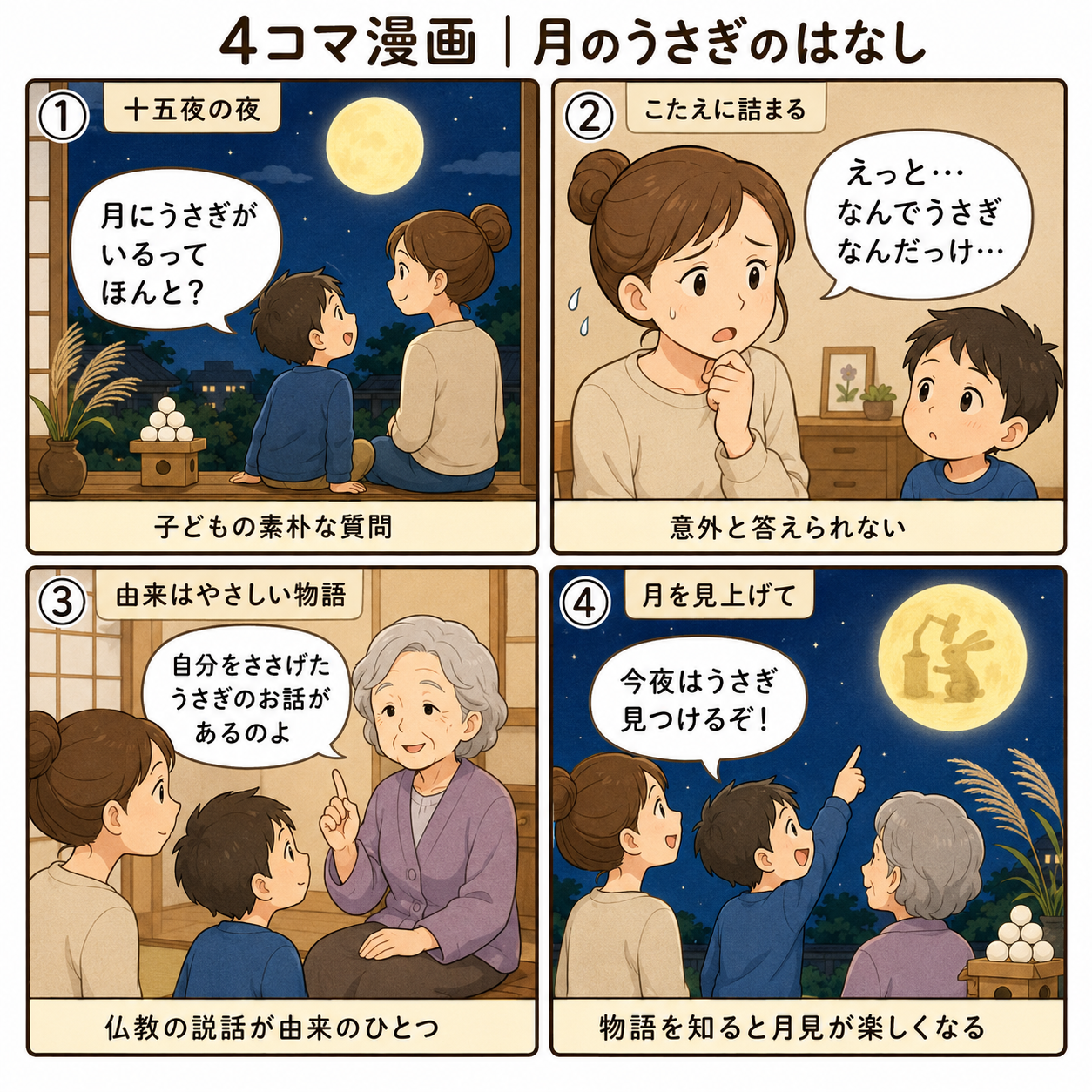4コマ漫画|月のうさぎのはなし