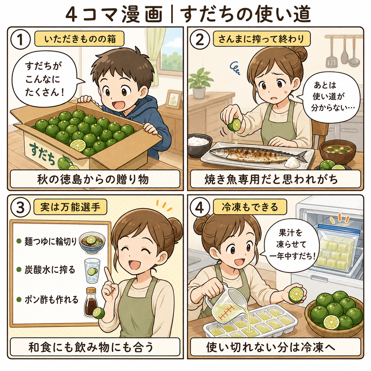 4コマ漫画|すだちの使い道