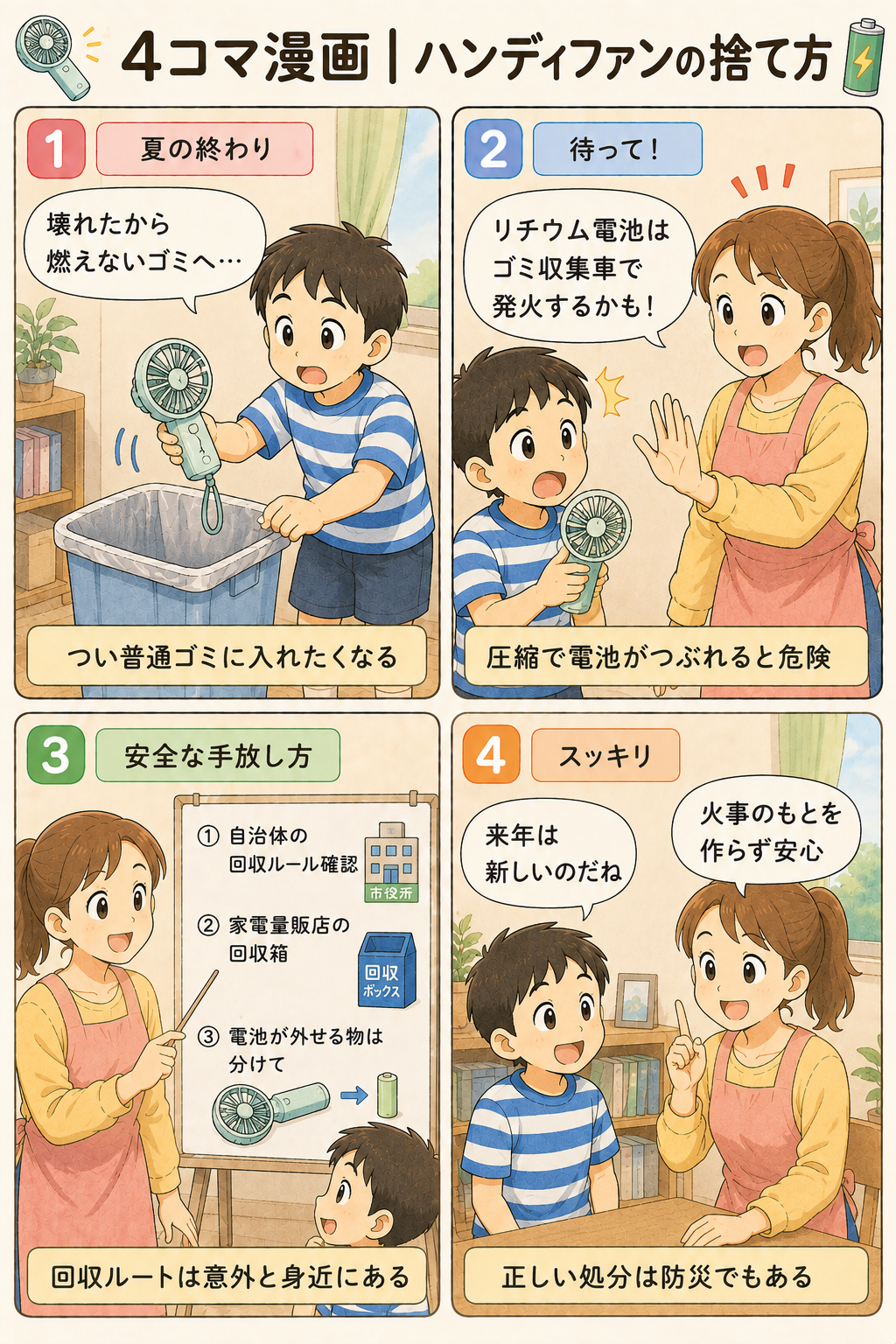 4コマ漫画｜ハンディファンの捨て方