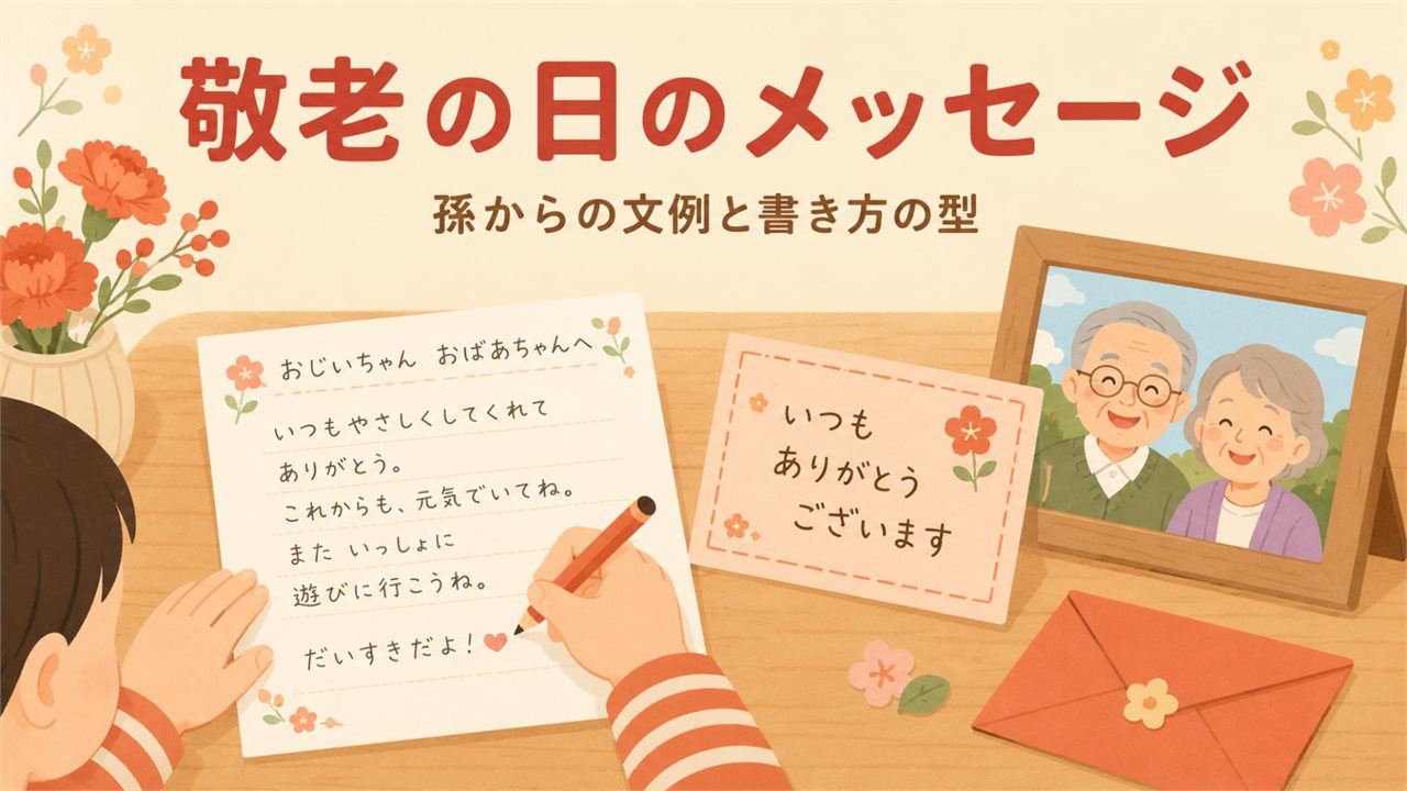 敬老の日のメッセージ｜孫からの文例と書き方の型・避けたい言葉のアイキャッチ画像
