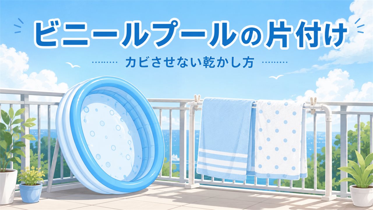ビニールプールの片付け方｜カビさせない乾かし方と収納のコツのアイキャッチ画像