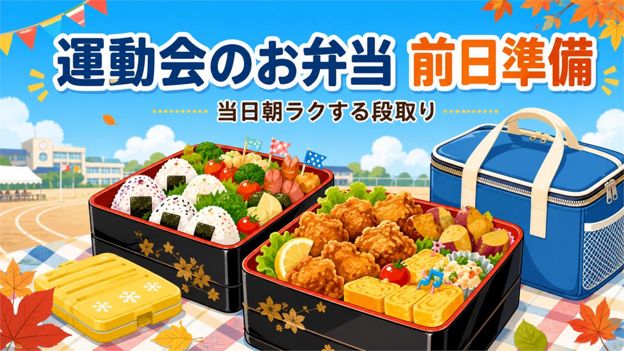 運動会のお弁当は前日どこまで作る？当日朝ラクする段取りと傷ませないコツのアイキャッチ画像