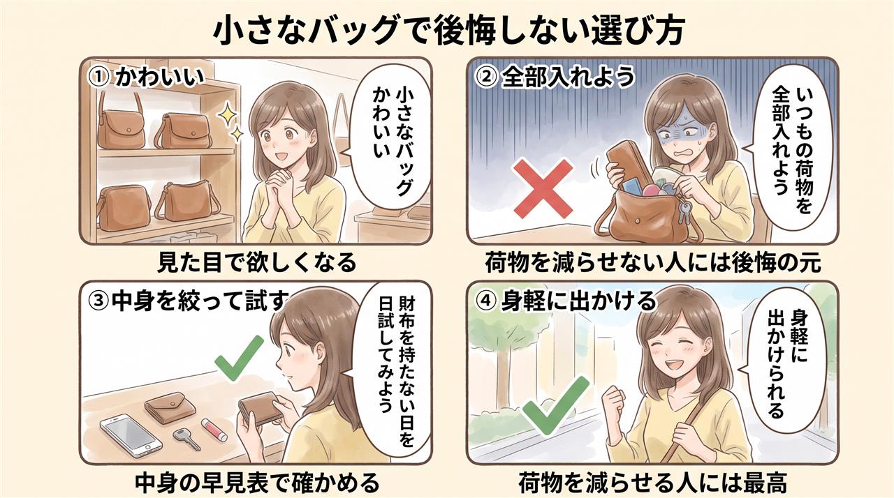 4コマ漫画:ロエベ ダイスポケットの使い勝手