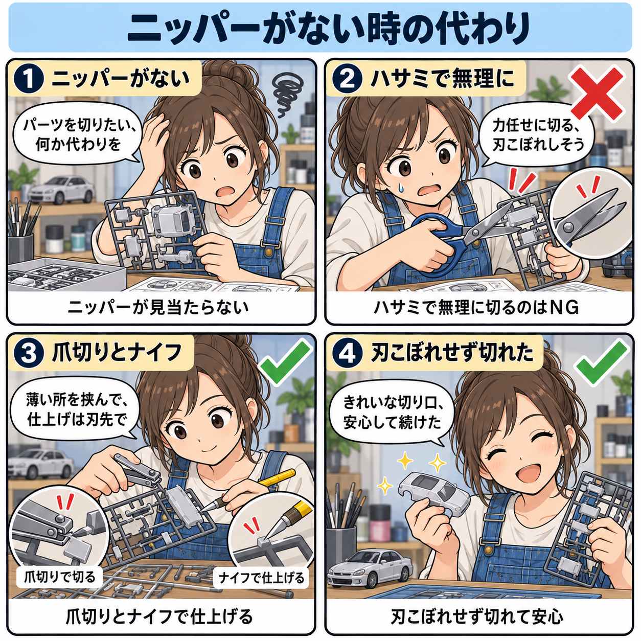 4コマ漫画:ニッパーの代わり