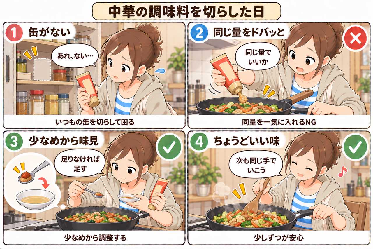 4コマ漫画：シャンタンを切らした日