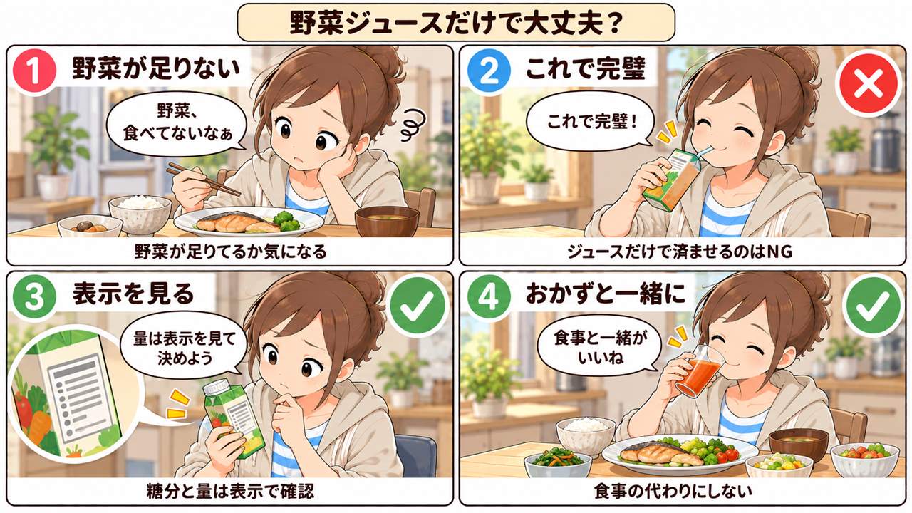 4コマ漫画:野菜生活は体に悪い?