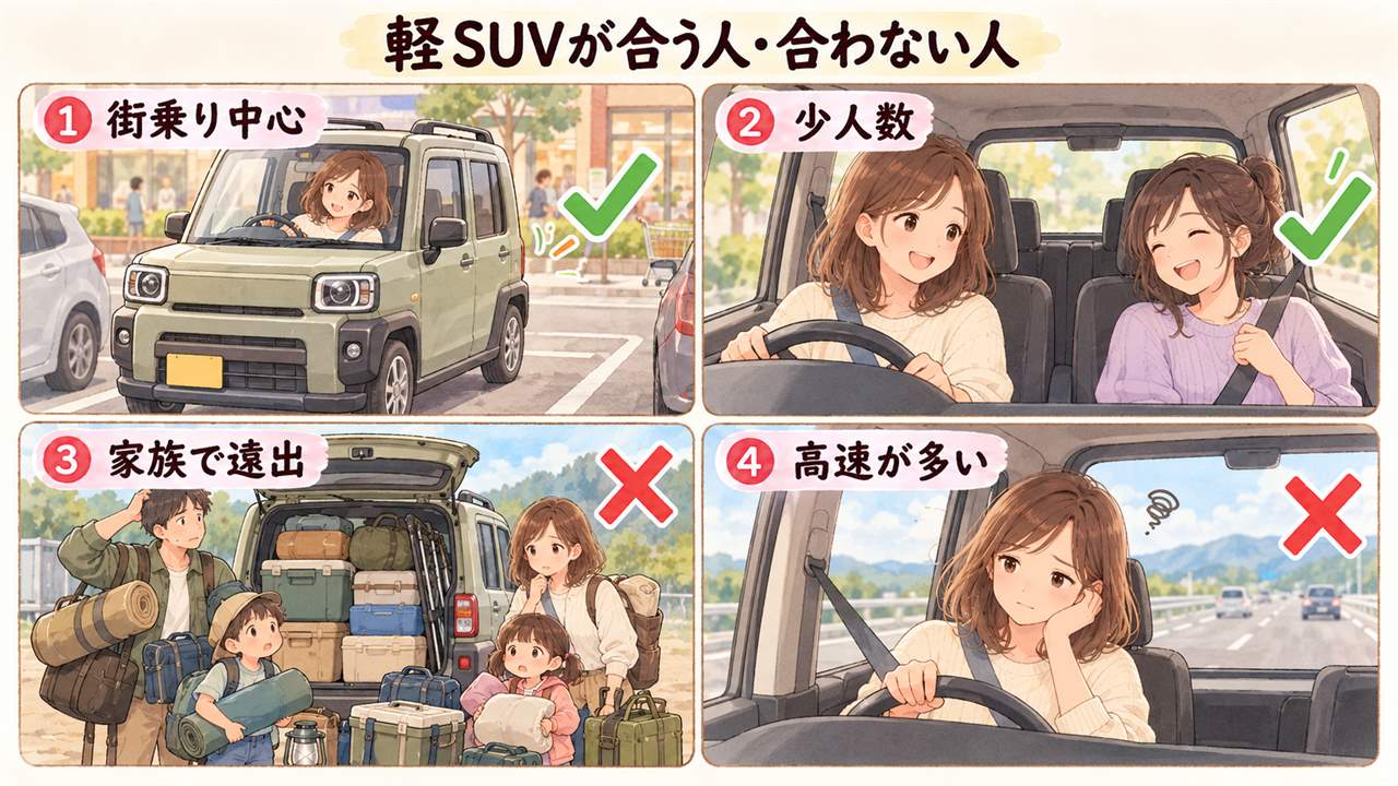 図解:軽SUVが合う人・合わない人
